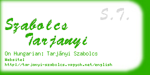 szabolcs tarjanyi business card